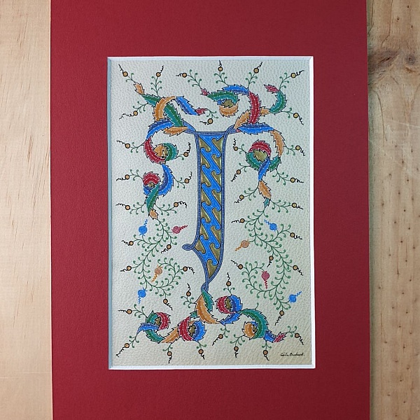 Upplyst bokstav J personlig skapelse