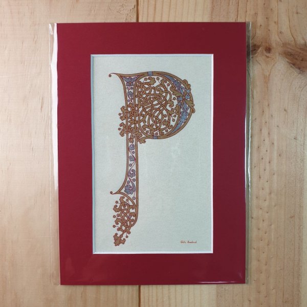 Bokstaven P i karolingisk stil