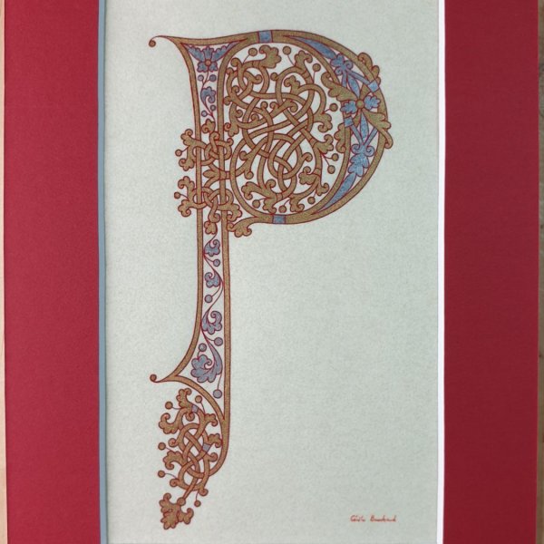 Bokstaven P i karolingisk stil