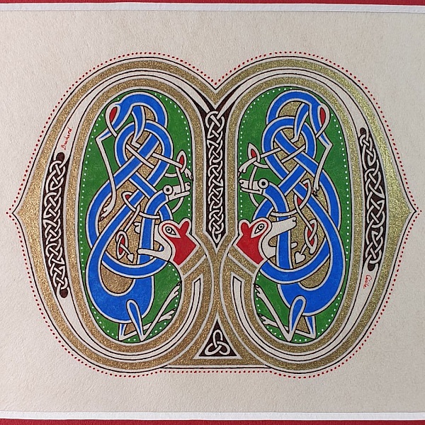 Bokstaven M i fransk-saxisk stil