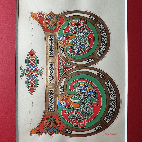 Illuminated letter B fransk-saxisk stil