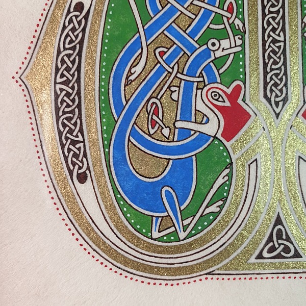 Bokstaven M i fransk-saxisk stil