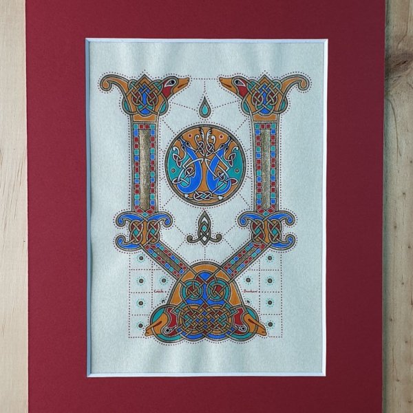 Illuminated letter V Franco-saxisk stil