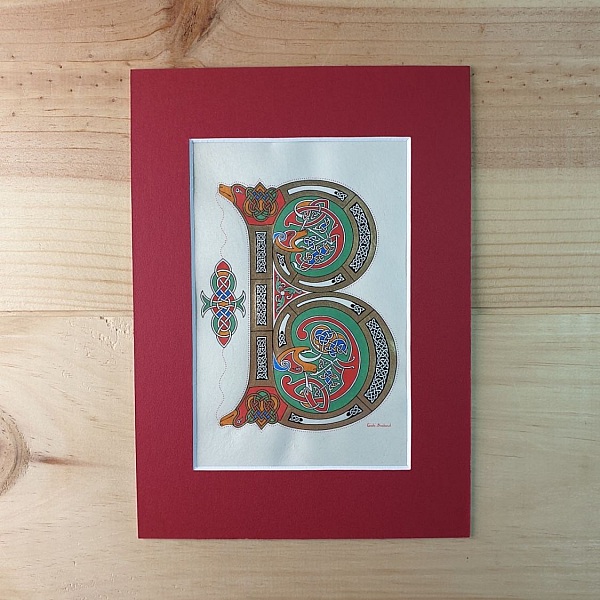 Illuminated letter B fransk-saxisk stil