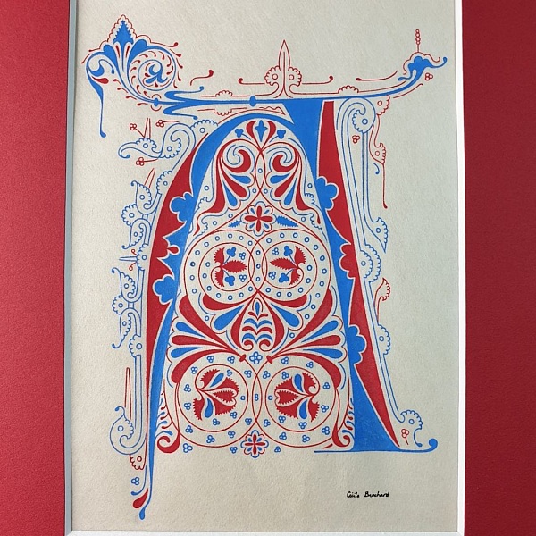 Bokstaven A i gotisk stil