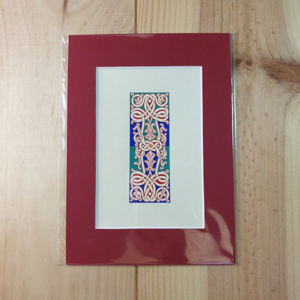 Bokstav I i romansk stil med ljusskrift