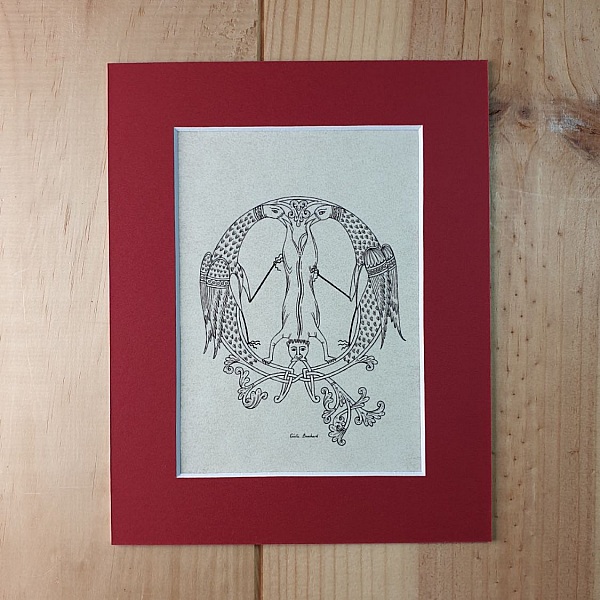 Bokstaven Q i romansk stil, med ljus.